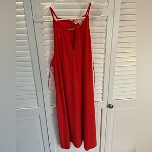 Michael Kors melon colored slip dress with gold detail